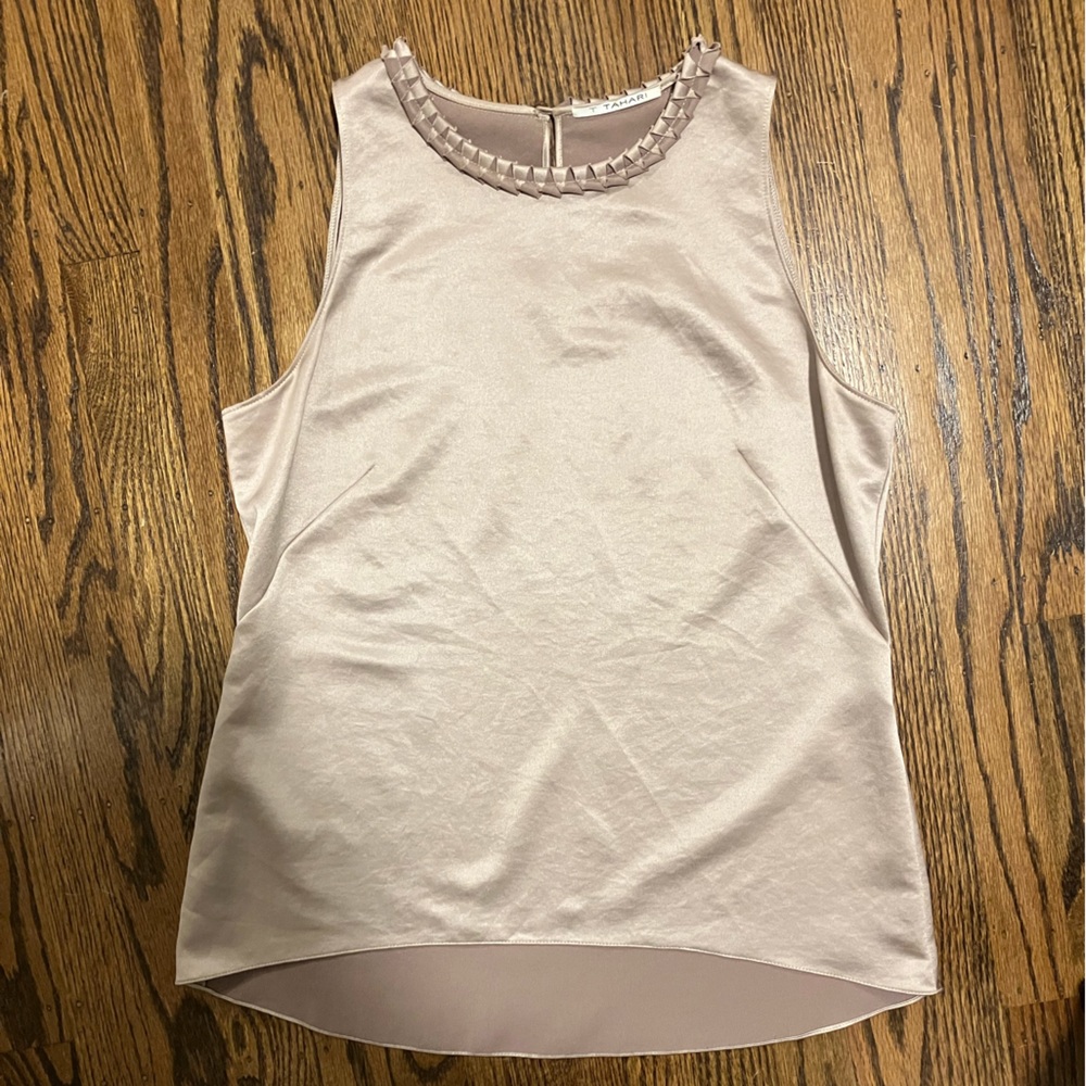 Champagne color satin shirt
